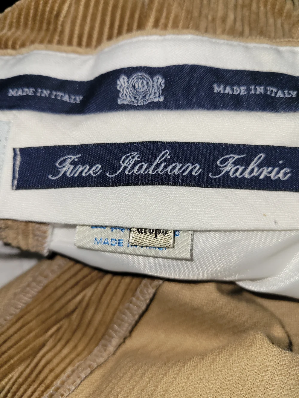 Vintage Boggi Milano Corduroy Pants Mens 48 Beige Pleated Made Italy EUC - Picture 4 of 8